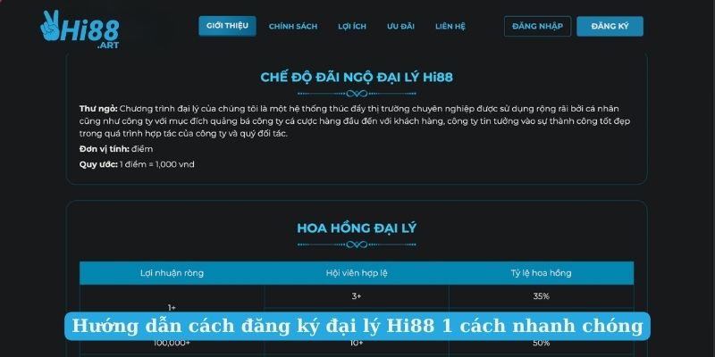 Hướng dẫn cách đăng ký đại lý Hi88 1 cách nhanh chóng
